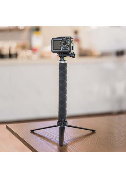 Monopod Telesın 90CM Monopod Karbon Fiber Selfie Sopa Alüminyum Alaşımlı Tripod Gopro Hero 10 9 8 7 6 Osmo Eylem INSTA360 Aksesuarları (Yurt Dışından)