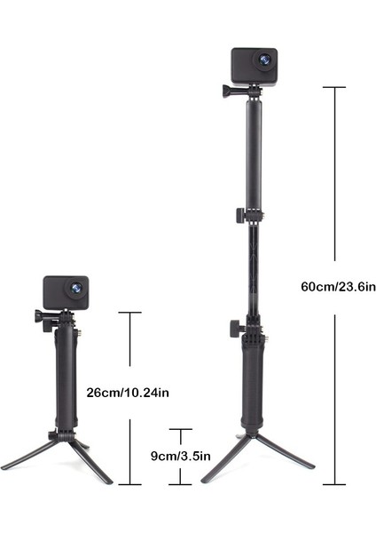 Siyah Selfie Çubuğu Tripod Klips Önleyici Toka Uzatılabilir Uzatma Çubuğu Zamanlayıcı (Yurt Dışından)