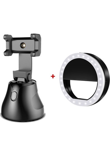 Siyah Işıklı Apai Genie 360 Döndürme Yüz Izleme Selfie Çubuğu Tripod Nesne Takip Tutucu Kamera Fotoğraf Vlog Canlı Video Kaydı Için Gimbal (Yurt Dışından)