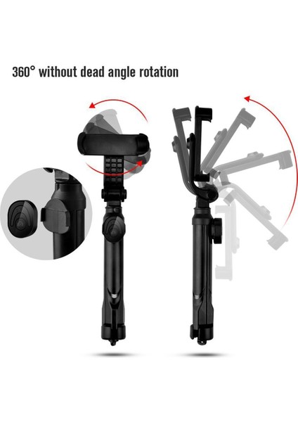 Pembe Bluetooth Selfie Çubuğu Roreta 3 In 1 Kablosuz Katlanabilir Mini Tripod iPhone Ios Android Için Uzaktan Kumanda ile Genişletilebilir Monopod (Yurt Dışından)