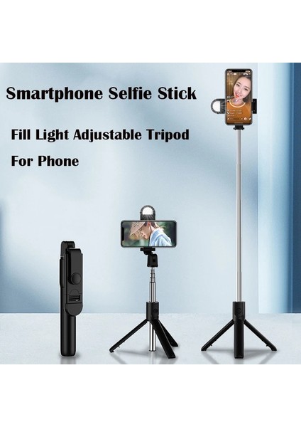 Işıklı Akıllı Telefon Selfie Çubuğu Bluetooth Uyumlu Entegre Genişletilmiş Kamera Braketi Dolgu Işığı Ayarlanabilir Tripod Iphone 13 12 11 (Yurt Dışından) fiyatları