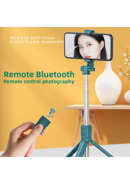 R1S Beyaz LED Siyah Uzaktan Kumandalı Selfie Çubuğu R1/R1S Katlanabilir Kablosuz Katlanabilir Taşınabilir Tripod Fotoğraf Tutucu Uzatılmış Tripod (Yurt Dışından) fiyatları