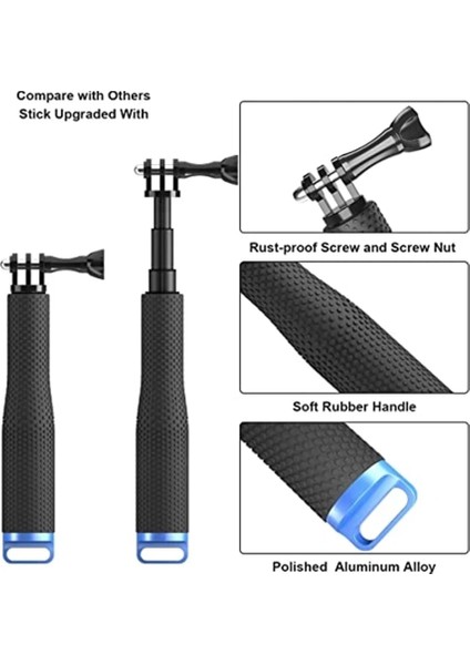 Turuncu 19 Inç Metal Uzatılabilir Selfie Çubukları Alüminyum El Kutup INSTA360 One Rs Gopro Djı Eylem Kamera Aksesuarları Için Taşınabilir (Yurt Dışından) indirimleri