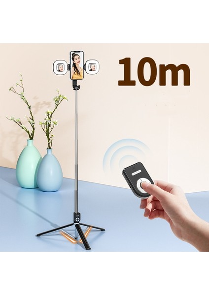 Selfie Çubuğu 1 1.7m Genişletilmiş Versiyon Bluetooth Selfie Çubuğu Çift Doldurma Işığı Tripod, Android Ios Cep Telefonu Için Uzaktan Deklanşör ile (Yurt Dışından) fırsatları