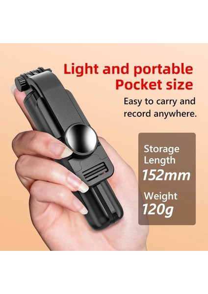 Selfie Çubuğu Taşınabilir Mini Selfie Çubuğu Katlanabilir Tripod Telefon Standı Tutucu Desteği Ios Android Için Kablosuz Bluetooth Uzaktan Kumanda Deklanşör (Yurt Dışından)