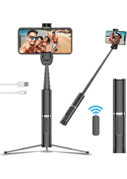 Yeşil Ayarlanabilir Selfie Sopa Tripod El Gimbal Sabitleyici Telefon Tutucu Teleskopik Çubuk Akıllı Telefon Tripod Dolgu Işığı ile (Yurt Dışından) modelleri