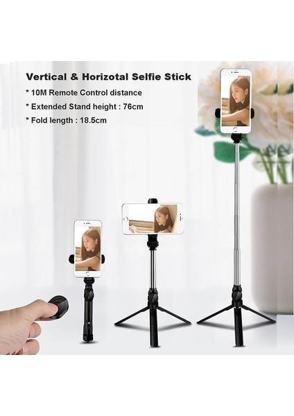 Pembe Kablosuz Bluetooth Özçekim Çubuğu Tripod Uzaktan Kumanda ile Iphone/huawei/samsung Android Mobil Monopod Özçekim Çubuğu Deklanşör (Yurt Dışından)