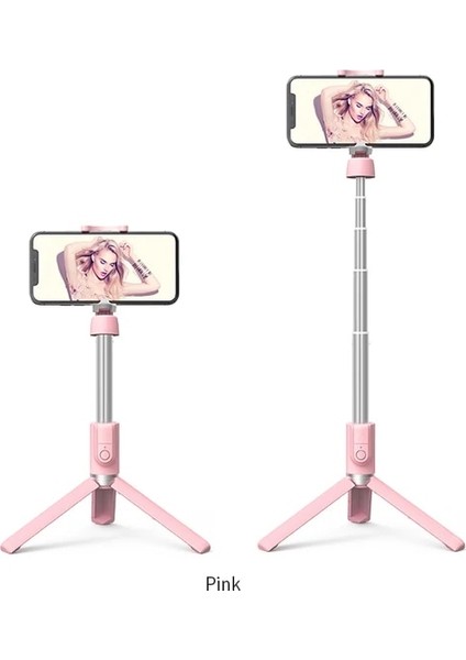 Pembe Hoco Kablosuz Bluetooth Selfie Sopa El Akıllı Telefon Kamera Tripod iPhone x Samsung Huawei Android Için Kablosuz Uzaktan Kumanda ile (Yurt Dışından)