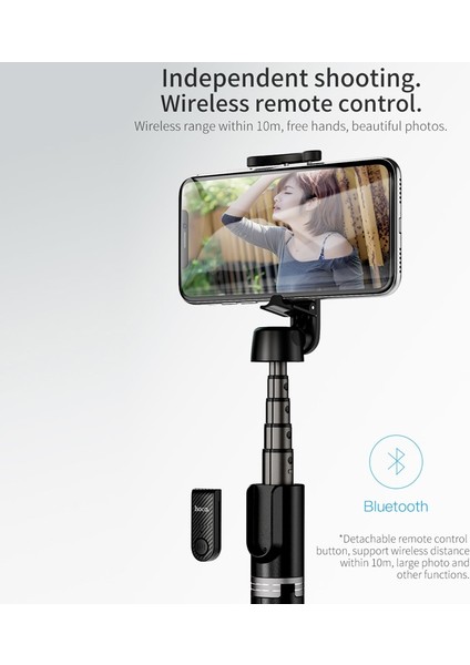 Pembe Hoco Kablosuz Bluetooth Selfie Sopa El Akıllı Telefon Kamera Tripod iPhone x Samsung Huawei Android Için Kablosuz Uzaktan Kumanda ile (Yurt Dışından) modelleri