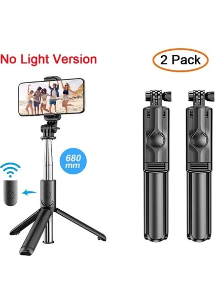 S03 2 Paket Yeni Kablosuz Bluetooth Selfie Çubuğu Tripod ile Uzaktan Uzatılabilir Tripod LED Işık ile iPhone Android Akıllı Telefon Için Ayrılabilir (Yurt Dışından)