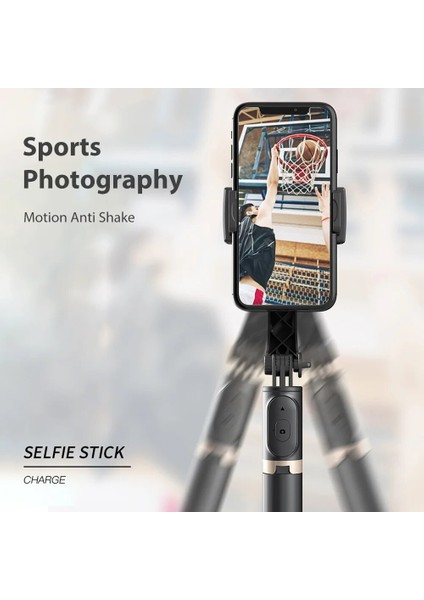 Siyah Bluetooth Uyumlu El Gimbal Sabitleyici Sarsıntı Önleyici Selfie Sopa Telefon Için Ayarlanabilir Stand Iphone/huawei Ios Android (Yurt Dışından) modelleri