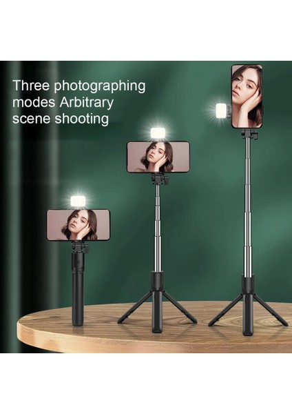 Siyah Bluetooth Uyumlu 4.0 Selfie Çubuk Doldurma Lambası Uzaktan Kumanda Vlogging LED Işık Ev Ofis Canlı Akış Telefon Tutucu (Yurt Dışından) fırsatları