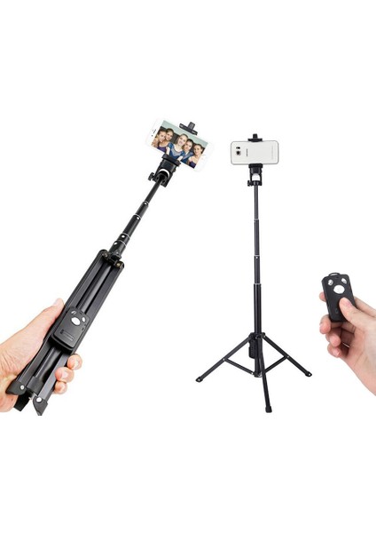 Gül Kırmızı Alüminyum Alaşım Standları Tutucu Bluetooth Selfie Sopa Tripod ile Video Blogger Monopod Için Xiaomi iPhone Huawei Telefonları (Yurt Dışından) fiyatları