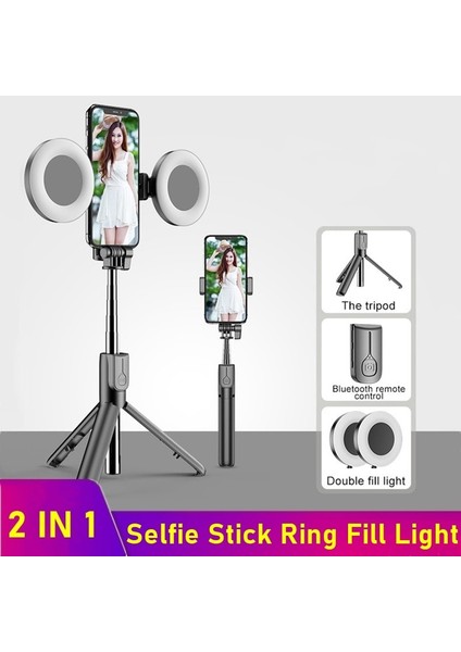Hiçbir Halka Işık Tongdaytech Bluetooth Kablosuz Selfie Çubuğu Taşınabilir Halka Dolgu Işığı Katlanır Stand Iphone Xiaomi Makyaj Video Canlı Stüdyo (Yurt Dışından) fiyatları