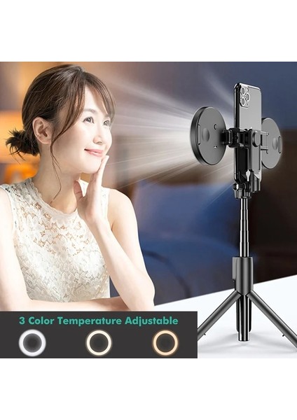 Hiçbir Halka Işık Tongdaytech Bluetooth Kablosuz Selfie Çubuğu Taşınabilir Halka Dolgu Işığı Katlanır Stand Iphone Xiaomi Makyaj Video Canlı Stüdyo (Yurt Dışından) indirimleri