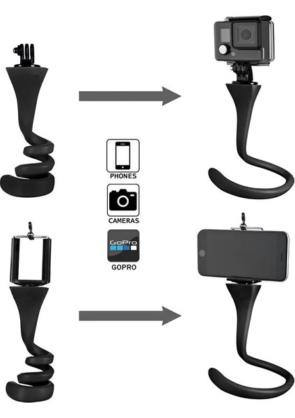 Sarı Mini Kamera Tripod Montaj Muz Pod Gopro Xiao Mi Yi SJ4000 Eylem Kamera Iphone7 6 S Araba Kafalık Selfie Çubuğu (Yurt Dışından)