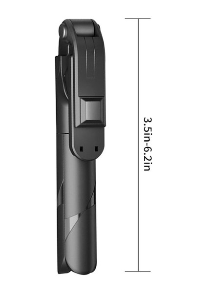 Siyah 3'ü 1 Arada Kablosuz Bt 4.0 Selfie Çubuğu Katlanabilir Mini Tripod Samsung Ios Android Için Uzaktan Kumandalı Uzatılabilir Monopod (Yurt Dışından)