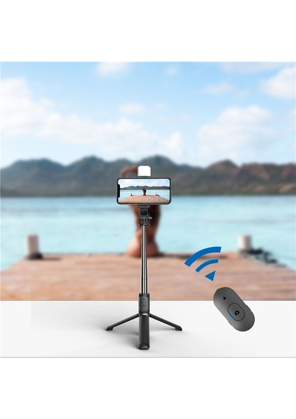 Tek Işıklı Siyah Roreta 2022 Yenı Ios Android Akıllı Telefon Için Dolgu Işığı Deklanşör Uzaktan Kumandalı Kablosuz Bluetooth Selfie Çubuğu Tripod (Yurt Dışından) fırsatları