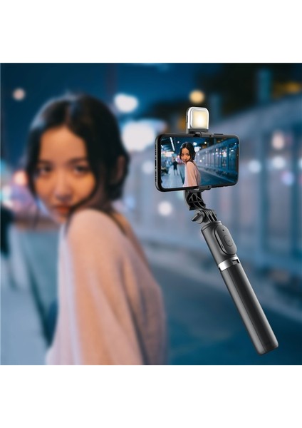 Tek Işıklı Siyah Roreta 2022 Yenı Ios Android Akıllı Telefon Için Dolgu Işığı Deklanşör Uzaktan Kumandalı Kablosuz Bluetooth Selfie Çubuğu Tripod (Yurt Dışından) indirimleri