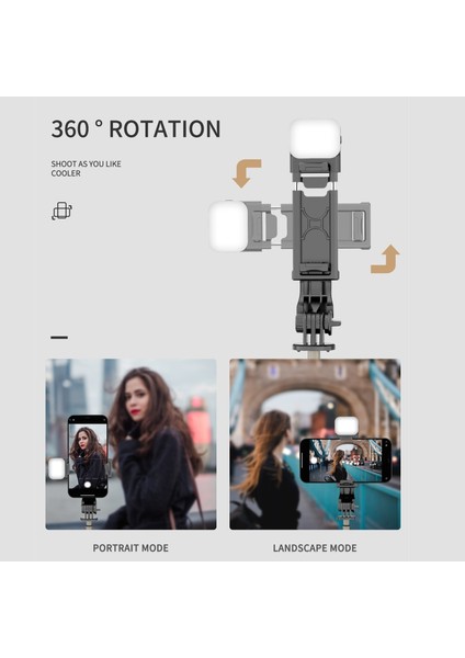 760MM Iki Işık Fangtuosı Mini Kablosuz Bluetooth Selfie Çubuğu 2022 Yeni Stil Ios Android Için Dolgu Işığı ile Katlanabilir Mini Tripod (Yurt Dışından) fırsatları