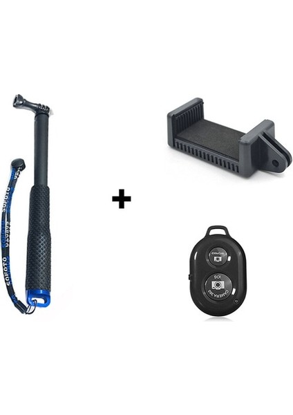 Mavi El Selfie Sopa Telefon Tutucu Iphone Samsung Akıllı Telefonlar Için Bluetooth Uzaktan Gopro3 4 Eylem Kamera Için Uzatılabilir Monopod (Yurt Dışından)