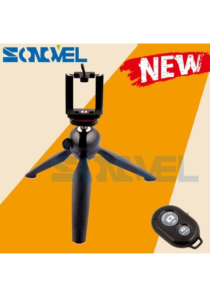 Uzaktan Deklanşör ile Yunteng 228 Mini Tripod Triped + Telefon Tutucu Klip Masaüstü Kendinden Tripod + Mini Kamera / Cep Telefonu Için Selfie Uzaktan Deklanşör (Yurt Dışından)