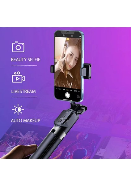 Açık Siyah Olmadan 1.65 M Bluetooth Uzaktan Kumanda Selfie Çubuğu Çok Fonksiyonlu Zemin Tripod Halka Dolgu Ios Android Telefon Için Taşınabilir Canlı Braketi (Yurt Dışından) modelleri