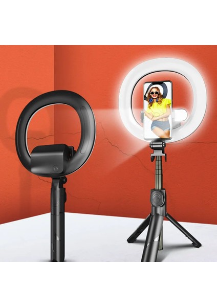 Beyaz W Tek Işık Bluetooth Dolgu Işığı Selfie Çubuğu 7.3 Inç Kısılabilir LED Halka Işık Tripod Standı, Tripod Telefon Tutucu ile Makyaj Için Çıkarılabilir (Yurt Dışından)