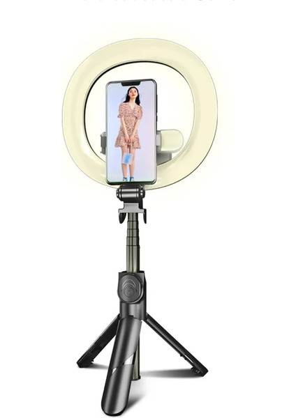 Beyaz W Tek Işık Bluetooth Dolgu Işığı Selfie Çubuğu 7.3 Inç Kısılabilir LED Halka Işık Tripod Standı, Tripod Telefon Tutucu ile Makyaj Için Çıkarılabilir (Yurt Dışından)