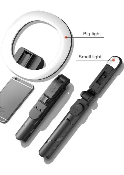 Beyaz W Tek Işık Bluetooth Dolgu Işığı Selfie Çubuğu 7.3 Inç Kısılabilir LED Halka Işık Tripod Standı, Tripod Telefon Tutucu ile Makyaj Için Çıkarılabilir (Yurt Dışından)