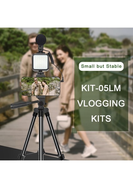 KIT-05LM KIT-05LM Sıcak Ayakkabı Telefon Tutucu Slr Telefon Vlog Tripod Mini Tripod Için Uzaktan Kumanda Mikrofon ile LED Tripod Telefon Için (Yurt Dışından)