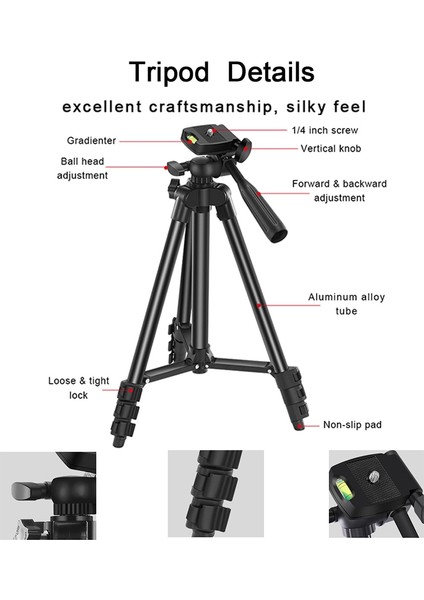KIT-05LM KIT-05LM Sıcak Ayakkabı Telefon Tutucu Slr Telefon Vlog Tripod Mini Tripod Için Uzaktan Kumanda Mikrofon ile LED Tripod Telefon Için (Yurt Dışından)