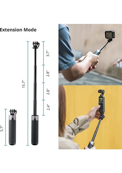 P-GM-117 Pgytech Uzatma Çubuğu Tripod 40 cm Selfie Sopa Gopro Hero 11/10 9 8 7 INSTA360 Eylem Kamera Genişletme Aksesuarları (Yurt Dışından)