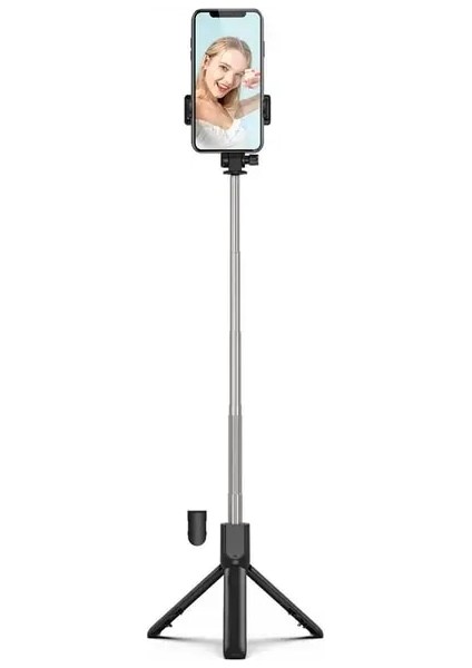 R1 Black1 Mini Uzatılmış Tripod Katlanabilir Kablosuz Uzaktan Kumandalı Tripod Genişletilebilir Monopod Tripod Selfie Çubuğu R1/R1S (Yurt Dışından)