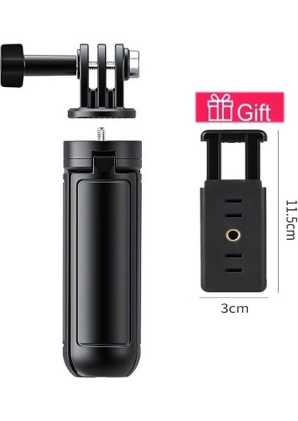 Siyah Telesın Mini Selfie Çubuğu Uzatılabilir Tripod Djı Action 2 Selfie Çubuğu Kararlı Tripod 1/4 Vida Gopro Hero 10 Iphone 13 12 (Yurt Dışından)