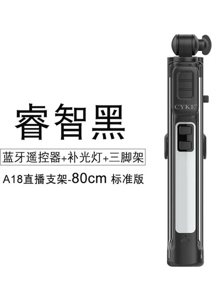 Siyah 2019 Yeni 4 In 1 Bluetooth IPhone Selfie Çubuğu Tripod LED Işık Entegre Çok Fonksiyonlu Video Canlı Yayın Braketi (Yurt Dışından)