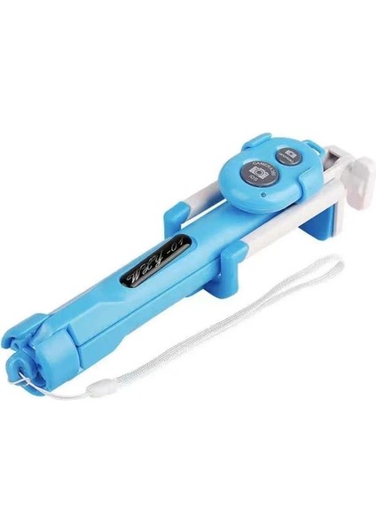 Mavi 3 In 1 Kablosuz Bluetooth Selfie Sopa Mini Selfie Tripod Akıllı Cep Telefonu Için Uzaktan Kumanda ile Taşınabilir Monopod (Yurt Dışından)