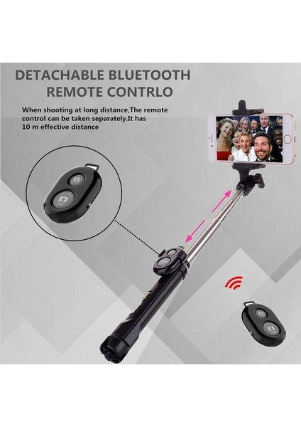 Mavi 3 In 1 Kablosuz Bluetooth Selfie Sopa Mini Selfie Tripod Akıllı Cep Telefonu Için Uzaktan Kumanda ile Taşınabilir Monopod (Yurt Dışından) modelleri