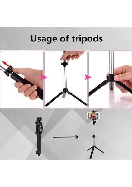 Mavi 3 In 1 Kablosuz Bluetooth Selfie Sopa Mini Selfie Tripod Akıllı Cep Telefonu Için Uzaktan Kumanda ile Taşınabilir Monopod (Yurt Dışından) fırsatları