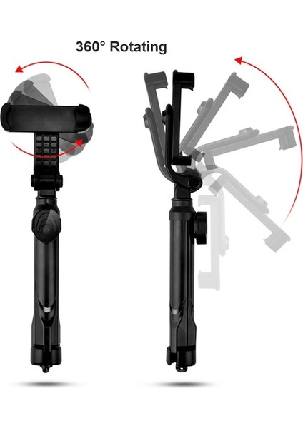 Siyah Selfie Çubuğu Tripod Uzaktan Kumanda ile Kızlar Için Huawei iphone Akıllı Telefon Kablosuz Bluetooth Monopod Selfie Çubuğu Tripod ile (Yurt Dışından)