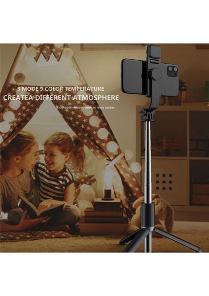 Beyaz Ekle Tc Roreta 2022 Yeni Katlanabilir Kablosuz Bluetooth Selfie Çubuğu Tripod Monopod Deklanşör Dolgu Işığı Paslanmaz Çelik Selfie Stck (Yurt Dışından)