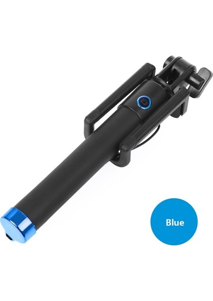 Mavi Mini Uzatılabilir El Kablolu Selfie Çubuğu Telefon Iphone 6 6s Artı Samsung Xiaomi Huawei Android Akıllı Telefon Için Taşınabilir Monopod (Yurt Dışından)