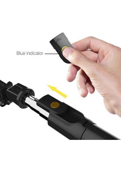 Siyah Akıllı Telefon Selfie Sopa Kablosuz Bluetooth Telefon Tutun Mini Selfie Tripod Ios Android Için Uzaktan Kumanda ile Taşınabilir Monopod (Yurt Dışından)