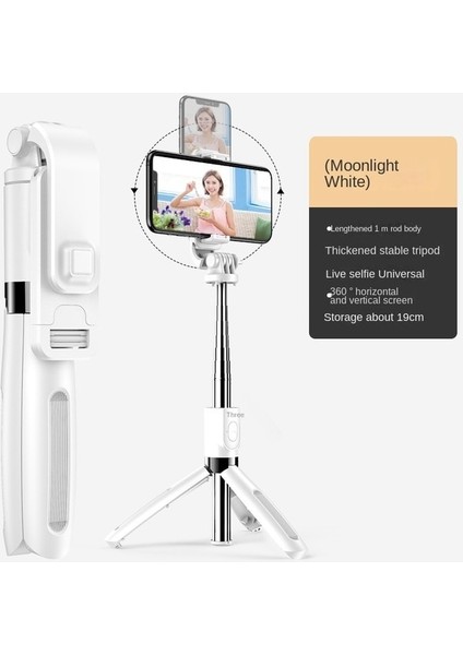 L02 Işık Yok Xiaomi Kablosuz Selfie Çubuğu Mini Bluetooth Tripod Ios Android Telefon Için Dolgu Işığı ile Uzatılabilir Monopod Uzaktan Deklanşör (Yurt Dışından)