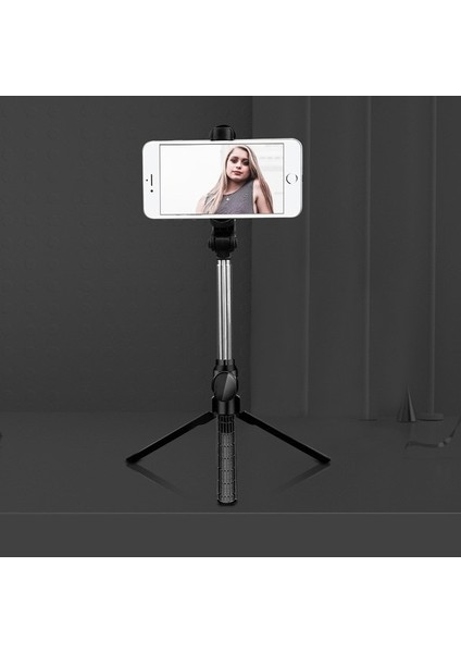 Siyah 2020 Taşınabilir Mini Selfie Çubuğu Tripod ile Kablosuz Uzaktan Kumandalı Bluetooth Selfie Çubuğu Akıllı Telefon Için iPhone Huawei Xiaomi (Yurt Dışından)