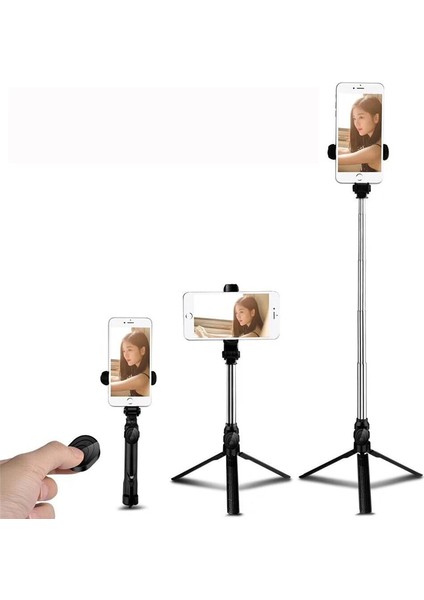 Siyah 2020 Taşınabilir Mini Selfie Çubuğu Tripod ile Kablosuz Uzaktan Kumandalı Bluetooth Selfie Çubuğu Akıllı Telefon Için iPhone Huawei Xiaomi (Yurt Dışından) fiyatları