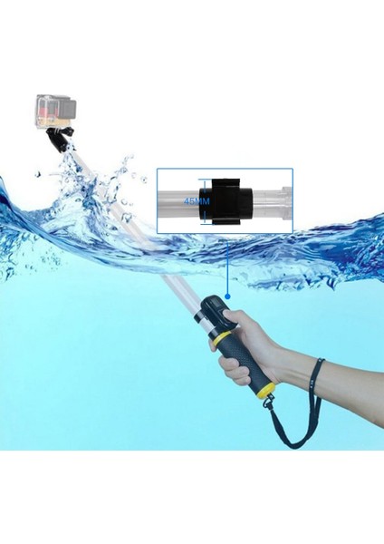 Adaptör Ekleyin Hongdak Monopod Su Geçirmez Kristal Selfie Sopa Teleskopik Şeffaf Dalış Çubuk Telefon Gopro Go Pro Hero 10 9 8 7 6 5 Sjcam (Yurt Dışından)