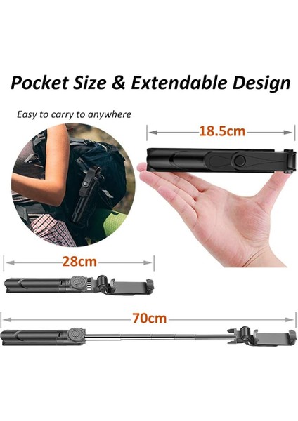 Yeşil Selfie Çubuğu Tripod Bluetooth Mini Çubuk Mobil Spor Seyahat Için Uzatılabilir Uzaktan Kumanda Selfie Akıllı Telefon Fotoğraf Çekme Canlı (Yurt Dışından)