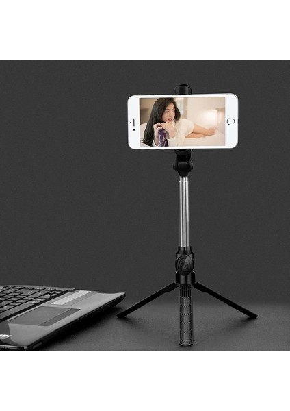 Pembe 4 In 1 Kablosuz Selfie Çubukları Bluetooth Uyumlu Çubuk Selfie Tripod Akıllı Telefon Için Katlanabilir Selfie Sopa (Yurt Dışından)