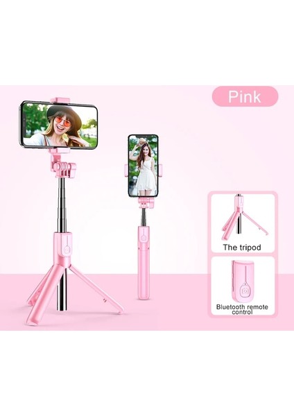 Pembe-Işık Yok Mamen 3'ü 1 Arada Kablosuz Bluetooth Uyumlu Selfie Çubuğu, Çift Dolgu Işığı ile Ios Android Akıllı Telefon Için Katlanabilir Mini Tripod (Yurt Dışından)